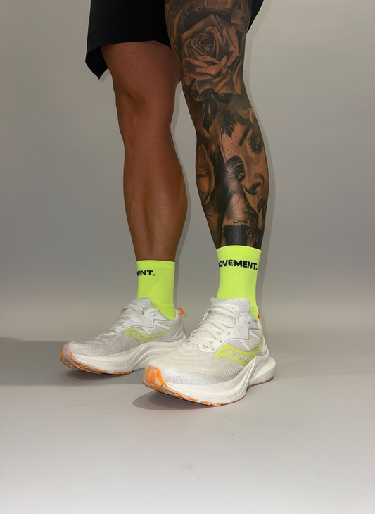 Neon Yellow Running Socks