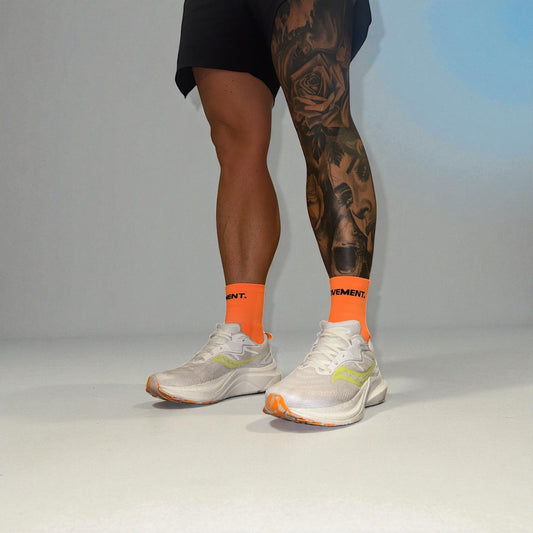Neon Orange Running Socks